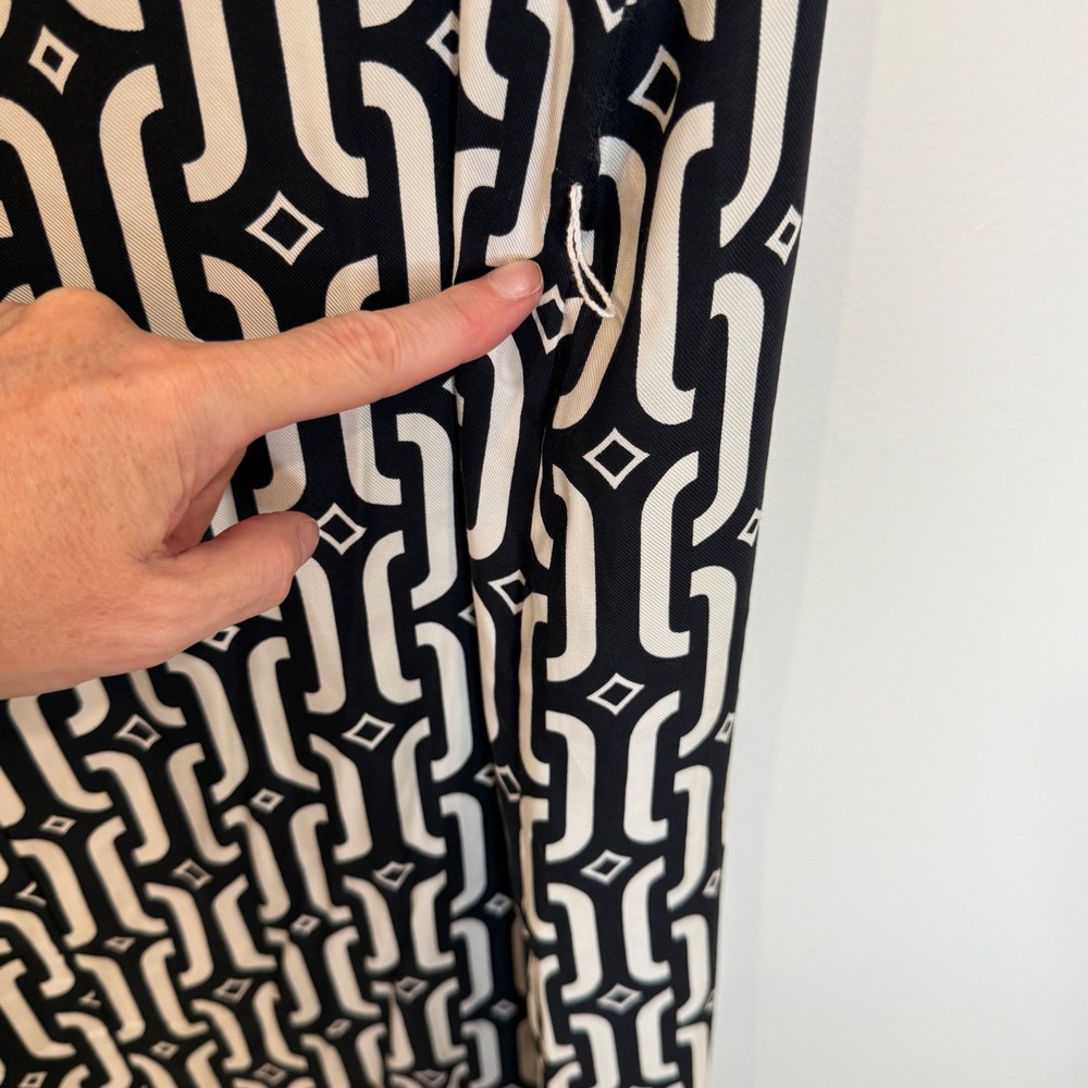Boden Black & White Geometric Print Maxi Dress US 10R UK 14R Career Casual - Picture 5 of 9